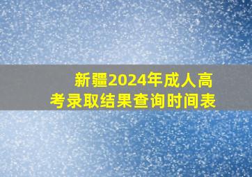 新疆2024年成人高考录取结果查询时间表