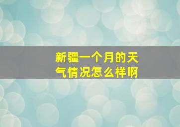 新疆一个月的天气情况怎么样啊