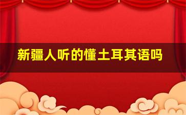 新疆人听的懂土耳其语吗