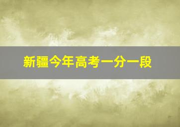 新疆今年高考一分一段