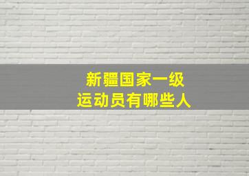 新疆国家一级运动员有哪些人