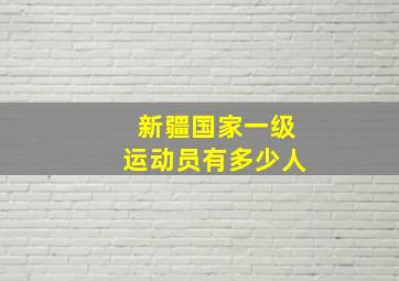 新疆国家一级运动员有多少人