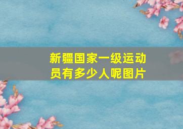 新疆国家一级运动员有多少人呢图片