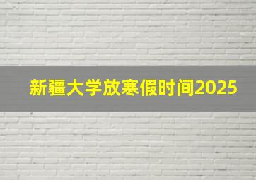 新疆大学放寒假时间2025