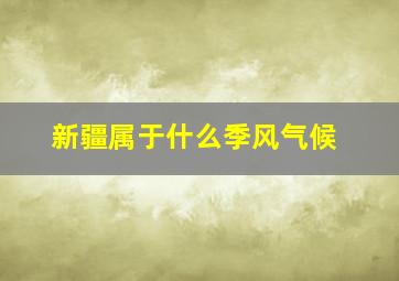 新疆属于什么季风气候