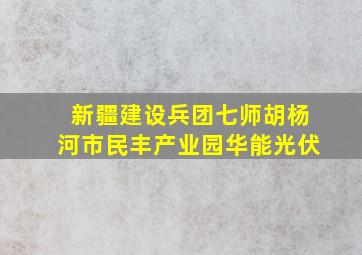 新疆建设兵团七师胡杨河市民丰产业园华能光伏