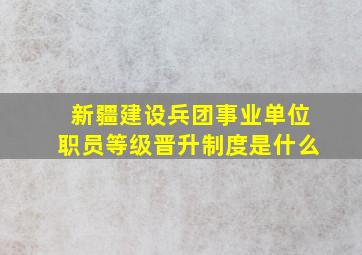 新疆建设兵团事业单位职员等级晋升制度是什么