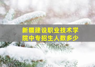 新疆建设职业技术学院中专招生人数多少