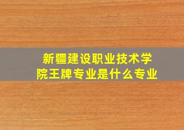 新疆建设职业技术学院王牌专业是什么专业