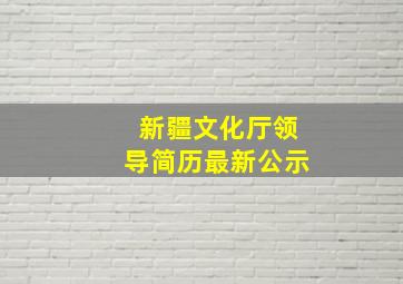 新疆文化厅领导简历最新公示