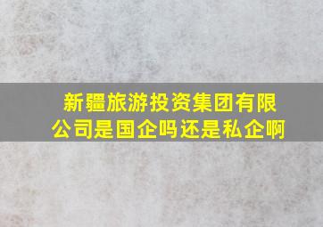 新疆旅游投资集团有限公司是国企吗还是私企啊