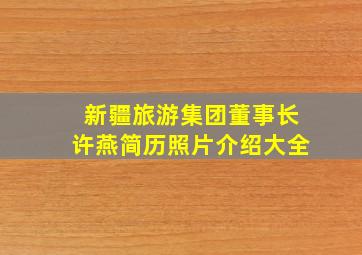 新疆旅游集团董事长许燕简历照片介绍大全