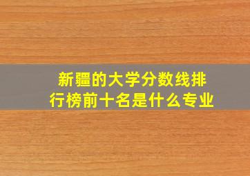 新疆的大学分数线排行榜前十名是什么专业