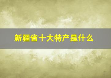 新疆省十大特产是什么