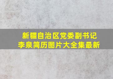 新疆自治区党委副书记李泉简历图片大全集最新