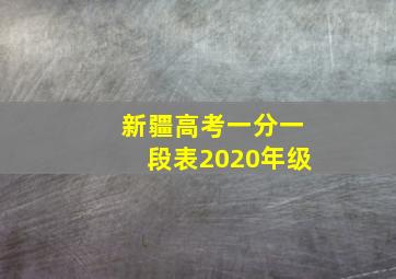 新疆高考一分一段表2020年级