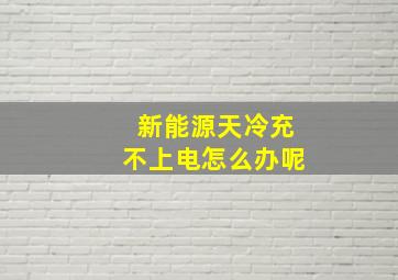 新能源天冷充不上电怎么办呢