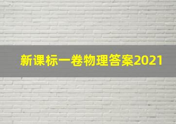 新课标一卷物理答案2021