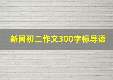 新闻初二作文300字标导语