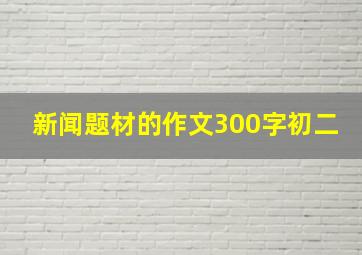 新闻题材的作文300字初二