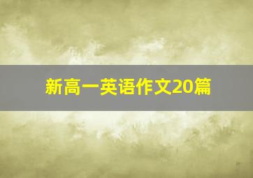 新高一英语作文20篇