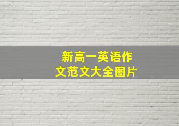 新高一英语作文范文大全图片