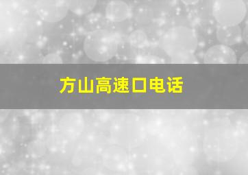 方山高速口电话