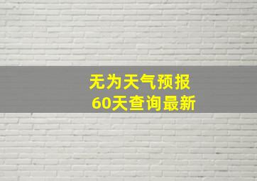 无为天气预报60天查询最新