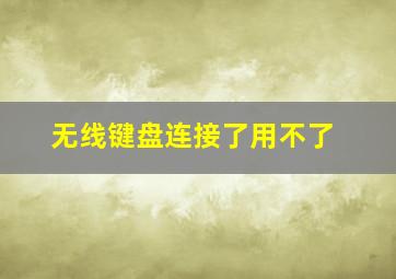 无线键盘连接了用不了