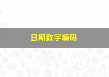 日期数字编码