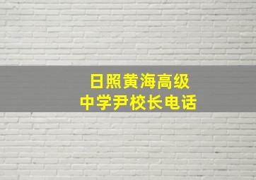 日照黄海高级中学尹校长电话