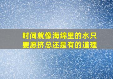 时间就像海绵里的水只要愿挤总还是有的道理