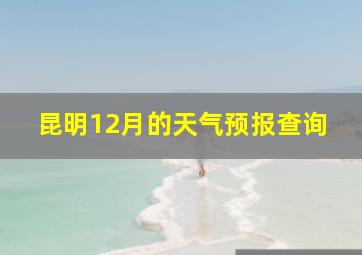 昆明12月的天气预报查询