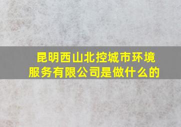 昆明西山北控城市环境服务有限公司是做什么的