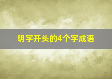 明字开头的4个字成语