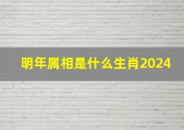 明年属相是什么生肖2024