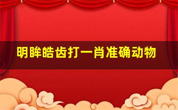 明眸皓齿打一肖准确动物