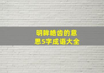 明眸皓齿的意思5字成语大全