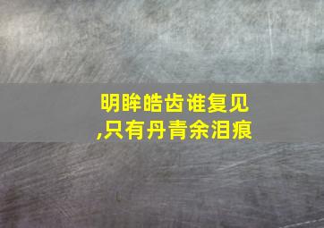 明眸皓齿谁复见,只有丹青余泪痕