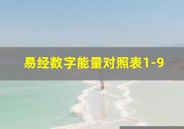 易经数字能量对照表1-9