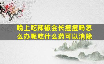 晚上吃辣椒会长痘痘吗怎么办呢吃什么药可以消除