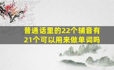 普通话里的22个辅音有21个可以用来做单词吗