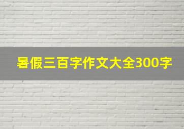 暑假三百字作文大全300字