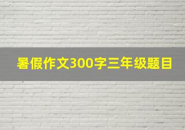 暑假作文300字三年级题目