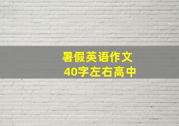 暑假英语作文40字左右高中