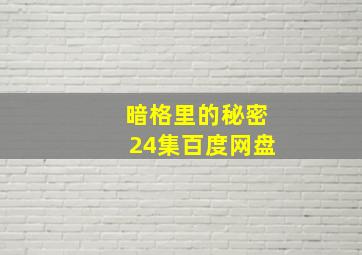 暗格里的秘密24集百度网盘