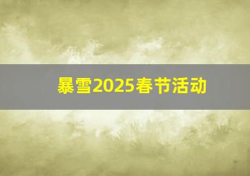 暴雪2025春节活动