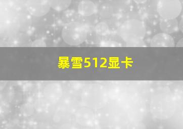 暴雪512显卡