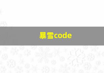 暴雪code