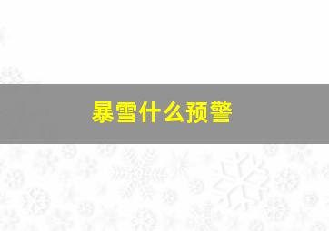 暴雪什么预警